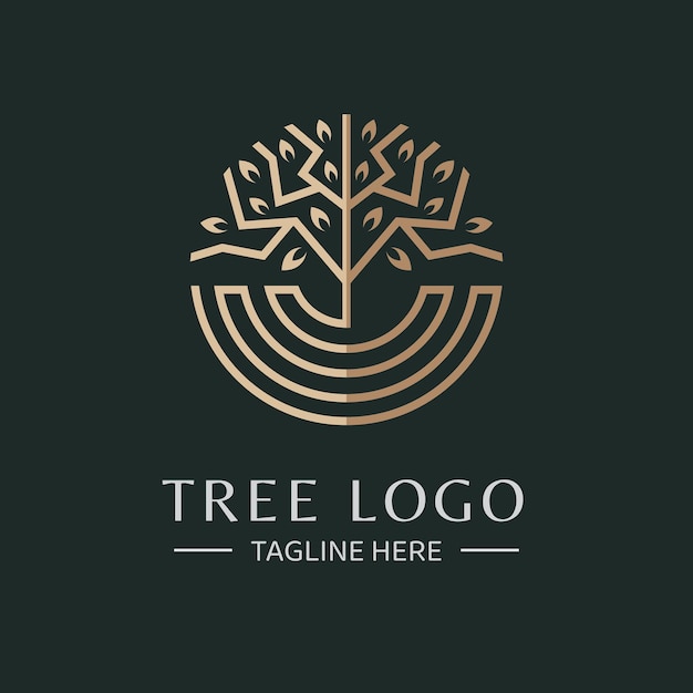 Vector absract circle tree vector logo template