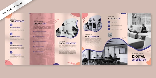 Шаблон брошюры Absract Digital Trifold