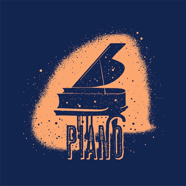 Vector abstact grand piano vector with splash brush