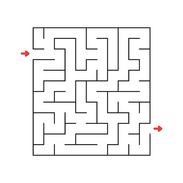 Abstact labyrinth Educational game for kids Puzzle for children Maze conundrum Find the right path