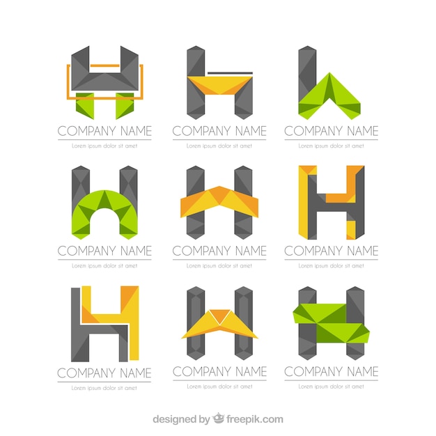 Abstact letter h logo collectie