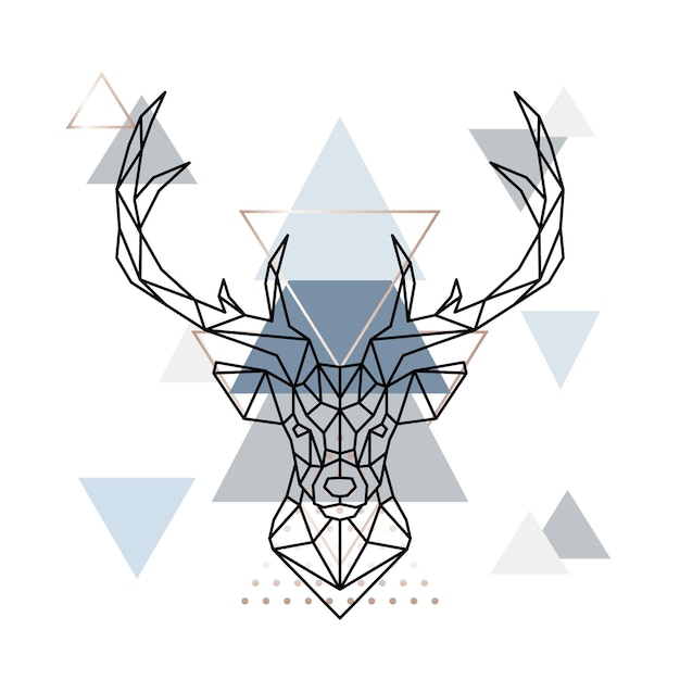 Vector abstarct geometric head deer