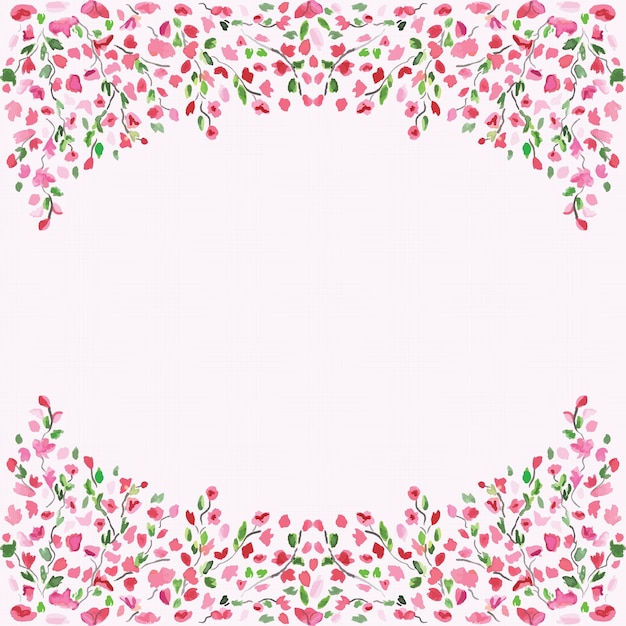 Vector abstarct spring flowers makes horizontal border for card design