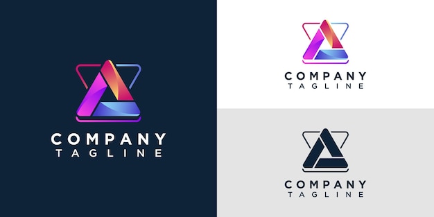 ビジネス アイデンティティ アイコンのモダンなコンセプトと創造的なアイデアを備えた Abstrack 三角形のロゴ デザイン