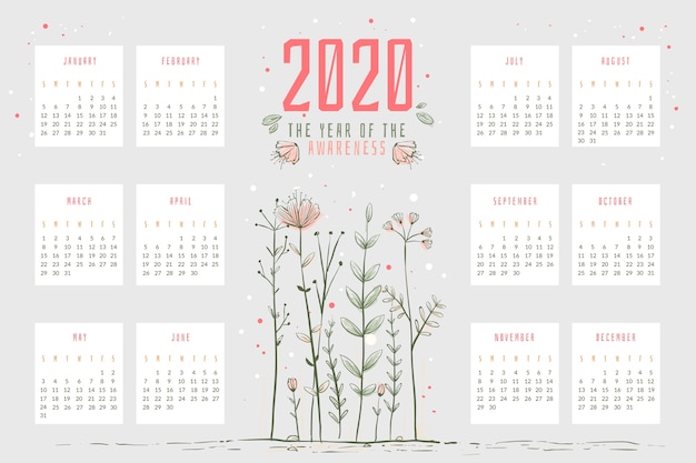 Modello di calendario 2020 astratto