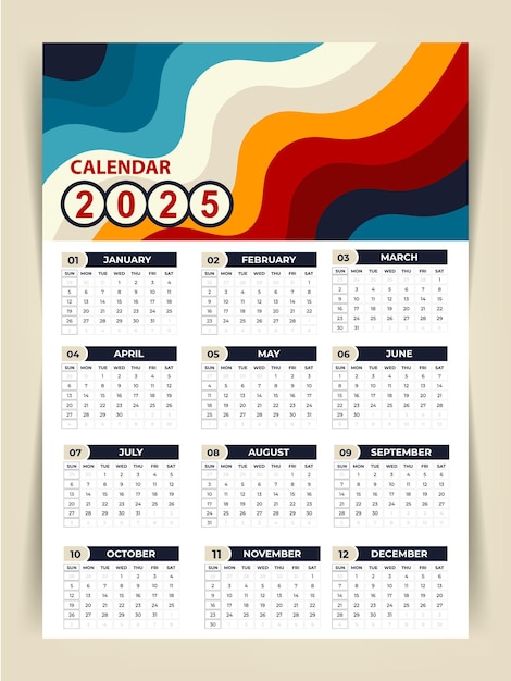 추론 2025 달력 디자인 템플릿