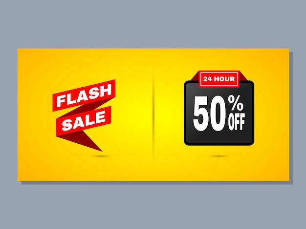 abstract 24 hour flash sale banner design vector