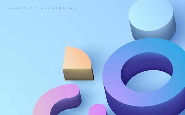 Abstract 3d background modern geometric shape vector