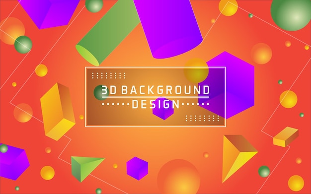 그라디언트 기하학적 요소와 함께 추상적인 3D 배경