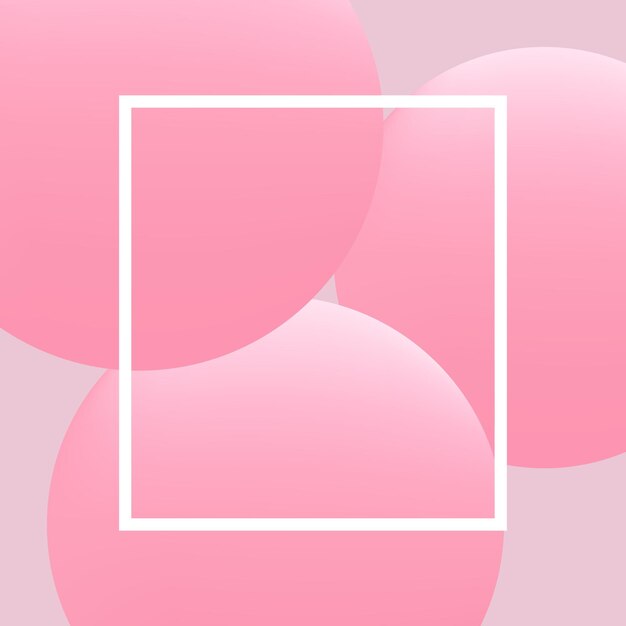 Abstract 3D background with pink gradient ballsTrendy realistic banner with frameDynamic elements