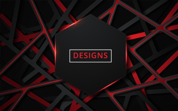 Abstract 3d background with red papercut