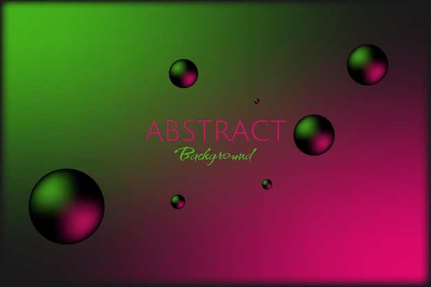 Abstract 3d bolls with green pink glow in vctor