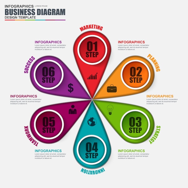 Vector abstract 3d business diagram infographic. can be used for workflow layout.