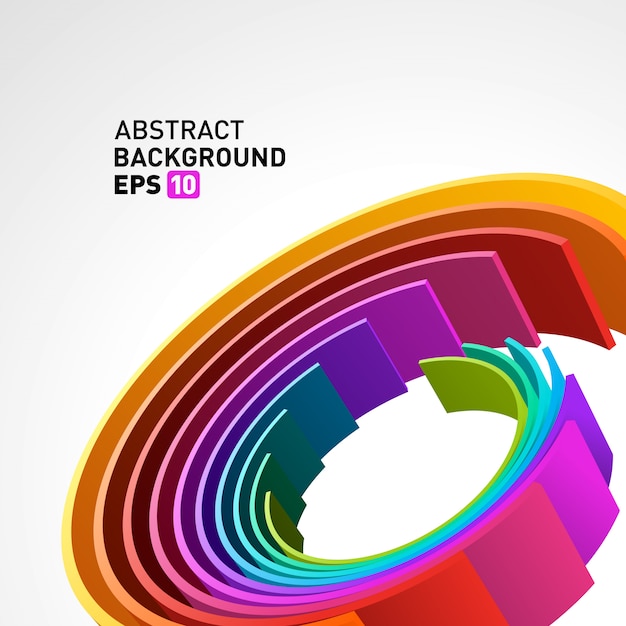 Абстрактные 3d круг линии в перспективе современный фон вектор.