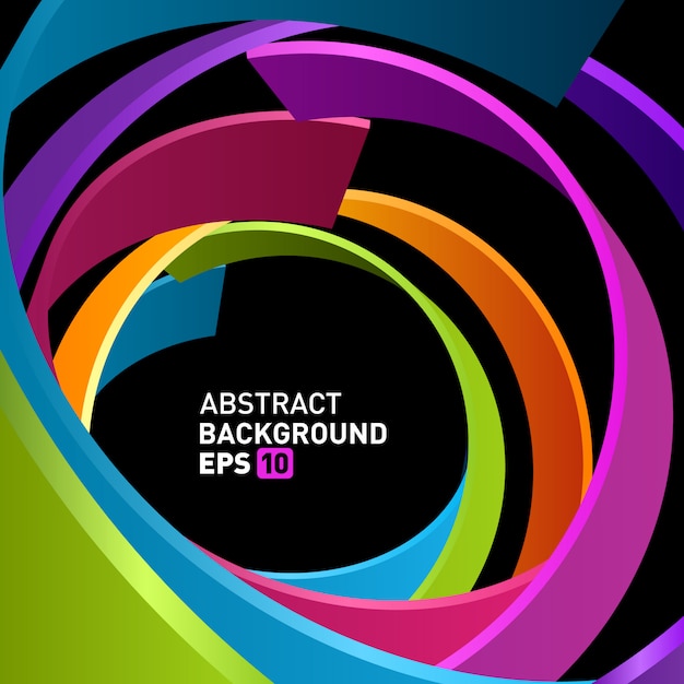 abstract 3d circle lines in perspective modern vector background.