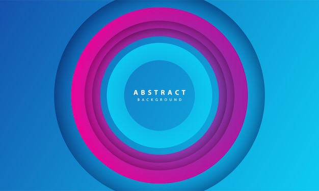 Abstract 3D circle paper cut layer gradient background blue and purple color. Elegant circle shape design.