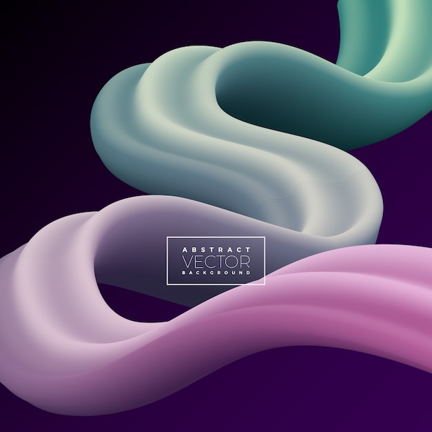 Vector abstract 3d colorful curve line background