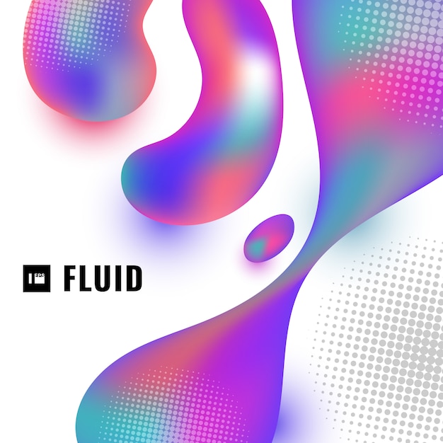 Vector abstract 3d colorful fluid shape