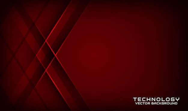 abstract 3d dark red technology background overlap layer with geometric shapes