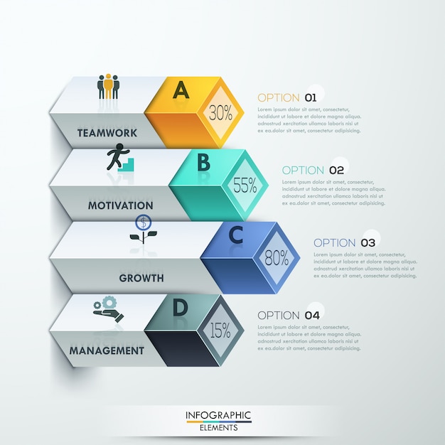 Opzioni di infographics del diagramma astratto 3d