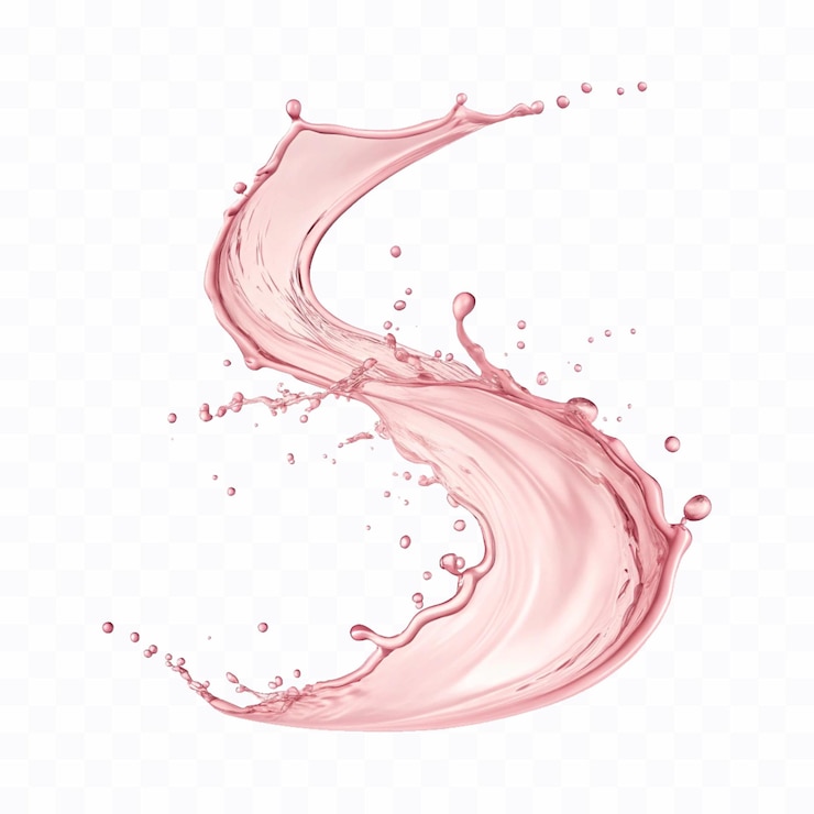 Vector abstract 3d different colourful juice splash in curve style isolated on white background