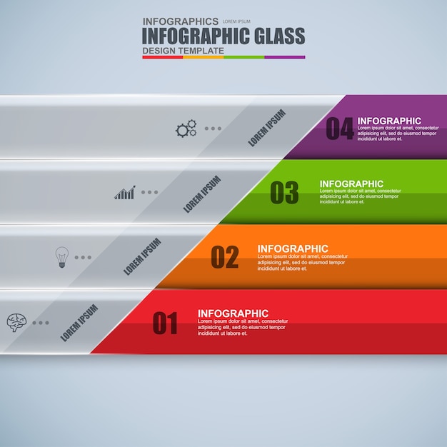 Abstract 3d digitaal bedrijfsglas infographic