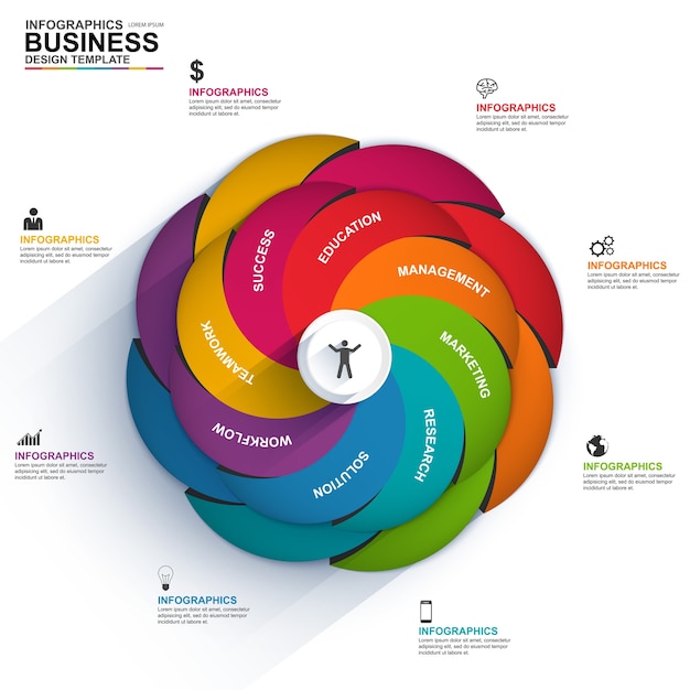 Abstract 3d digital business diagram infographic