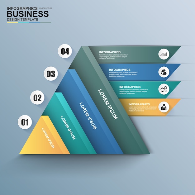 Abstract 3D digital business Infographic