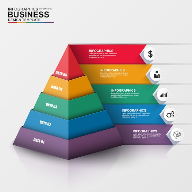 Abstract 3D digital business Infographic