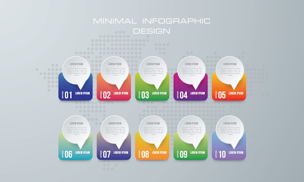 Illustrazione digitale 3d astratta infographic.