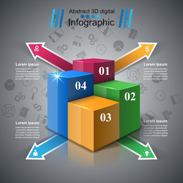 Vector abstract 3d digital illustration infographic