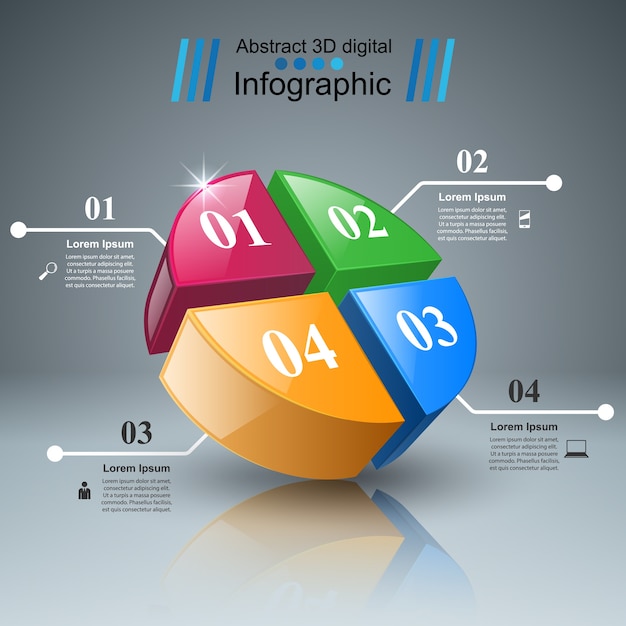 Abstract 3D digital illustration Infographic.