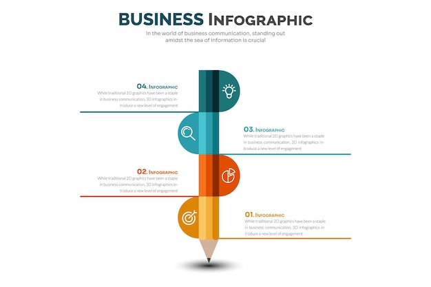 Abstract 3D education wooden pencil Infographic Can be used for workflow layout data visualization