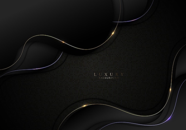 Abstract 3d elegant black wave curve shape background