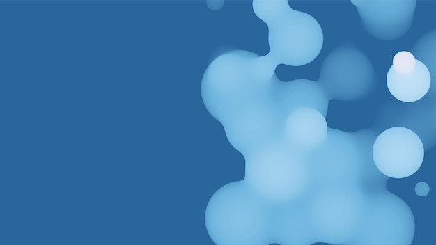 Abstract 3d fluid metaball shape with bluish balls.