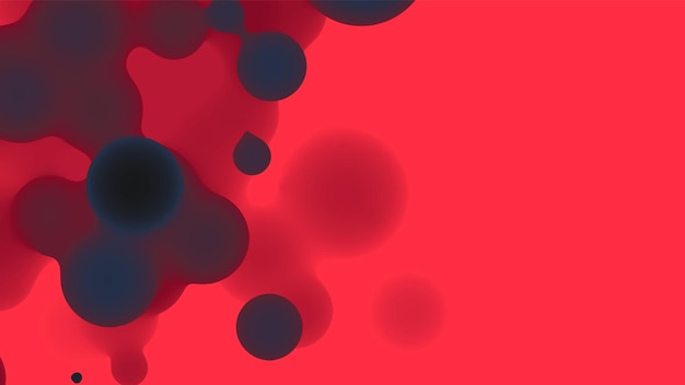 Vector abstract 3d fluid metaball shape with colorful balls.