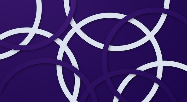 抽象的な 3 d の幾何学的なサークル ストライプ ライン ペーパー カットの背景に濃い紫と白の色