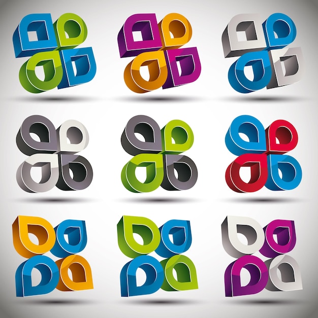 Abstract 3d geometrisch pictogram, vector.