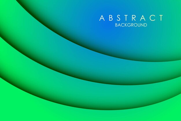 Abstract 3d green colorful papercut layers curve background