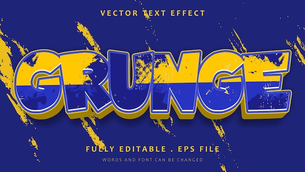 Vector abstract 3d grunge editable text effect design template