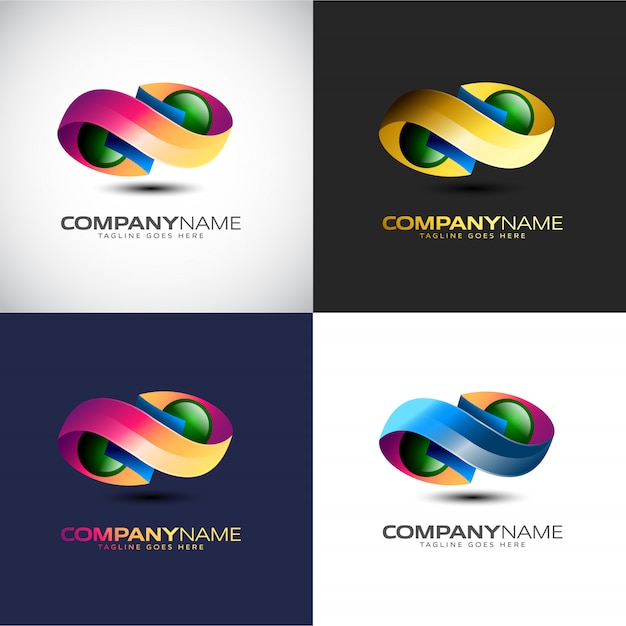 Abstract 3d infinity logo template for your company brand