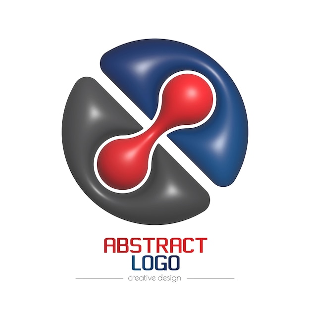 Абстрактный 3D-логотип Шаблон для наклейки или пиктограммы бренда Идея корпоративного дизайна иконы социальной сети