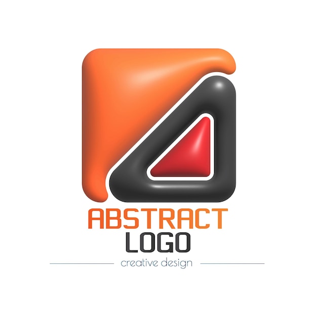 Abstract 3d logo A template for a brand ID sticker sticker or pictogram Social network icon corporate design idea