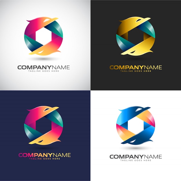 あなたの会社のブランドのための抽象的な3Dロゴのテンプレート