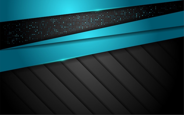 파란색 선 모양으로 추상 3D 오버랩 레이어 배경