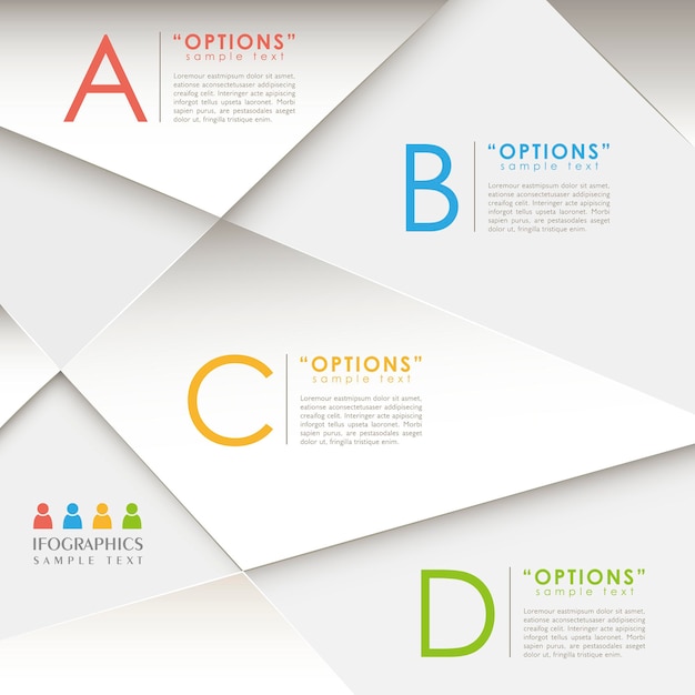 Abstract 3d paper infographic