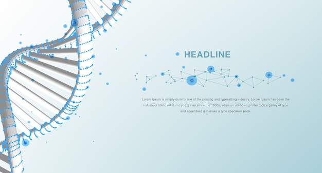 추상적 인 3d 다각형 와이어 프레임 dna 분자 나선 나선형