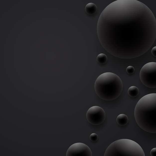 Abstract 3D Sphere design on black background Vector Illustrator