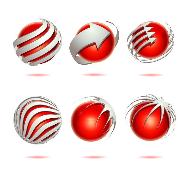 Vector abstract 3d   sphere set