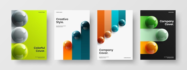 Abstract 3D spheres corporate brochure concept bundle